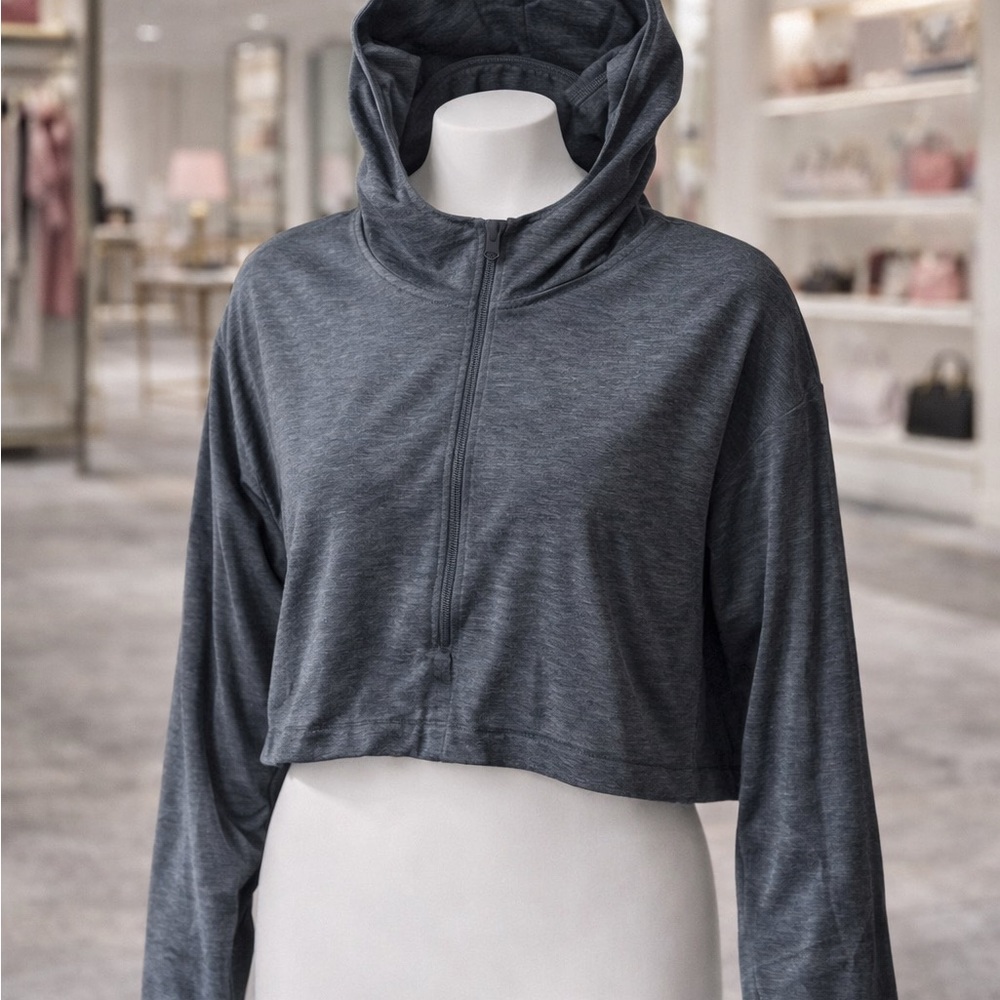 Gray Women's Cropped Hoodie